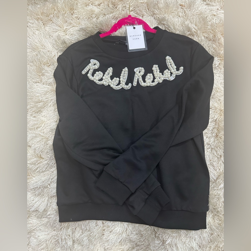 NWT Endless Rose Pearl “Rebel” Sweatshirt